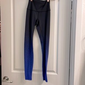 Lulu lemon yoga pants black to blue fade